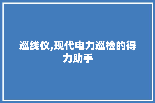 巡线仪,现代电力巡检的得力助手