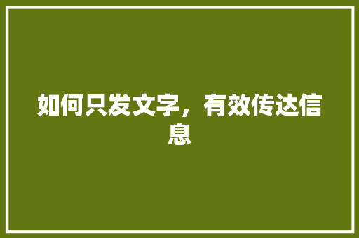 如何只发文字，有效传达信息 Web前端