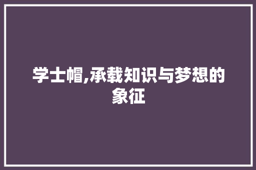 学士帽,承载知识与梦想的象征