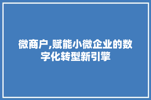 微商户,赋能小微企业的数字化转型新引擎 友链在线