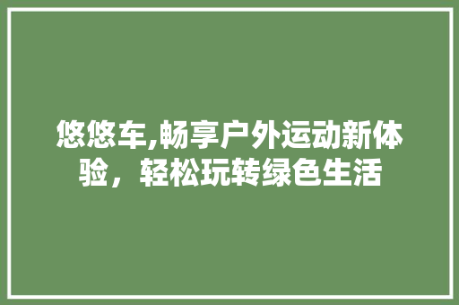 悠悠车,畅享户外运动新体验，轻松玩转绿色生活