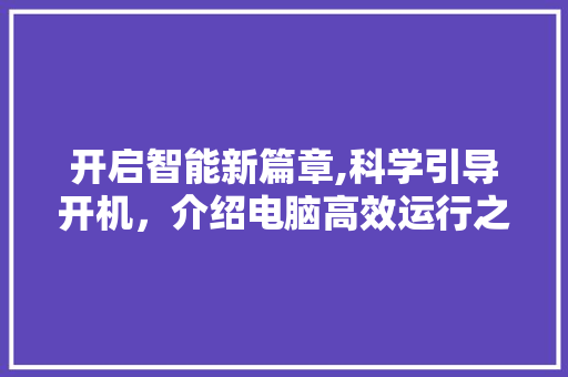 开启智能新篇章,科学引导开机，介绍电脑高效运行之路