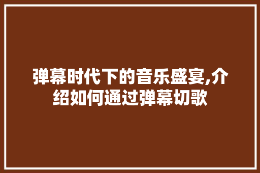 弹幕时代下的音乐盛宴,介绍如何通过弹幕切歌 服务器/数据库
