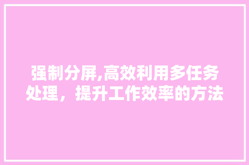 强制分屏,高效利用多任务处理，提升工作效率的方法
