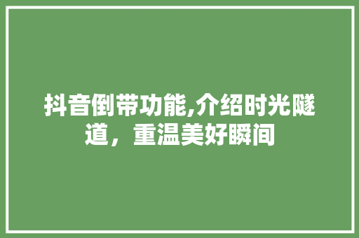 抖音倒带功能,介绍时光隧道，重温美好瞬间
