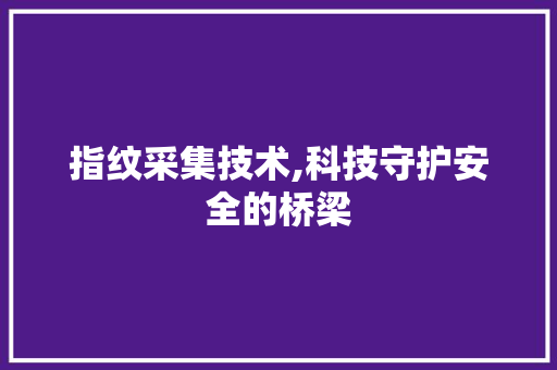 指纹采集技术,科技守护安全的桥梁