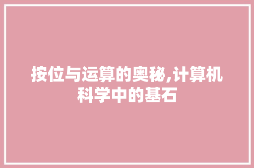 按位与运算的奥秘,计算机科学中的基石