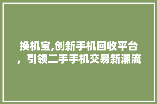 换机宝,创新手机回收平台，引领二手手机交易新潮流 SEO教程