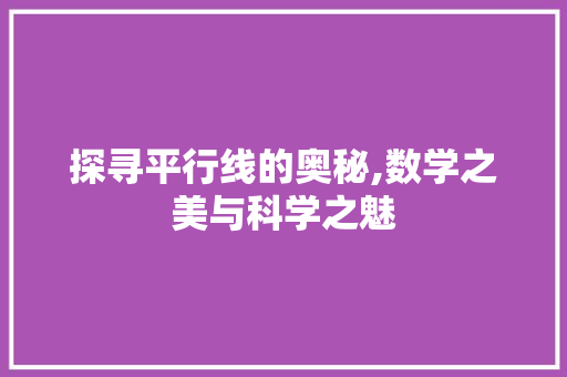 探寻平行线的奥秘,数学之美与科学之魅 WordPress教程