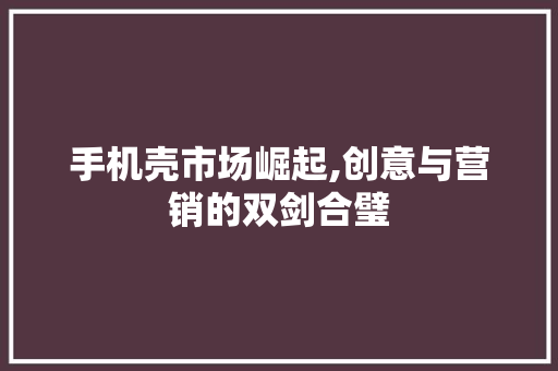 手机壳市场崛起,创意与营销的双剑合璧 服务器/数据库