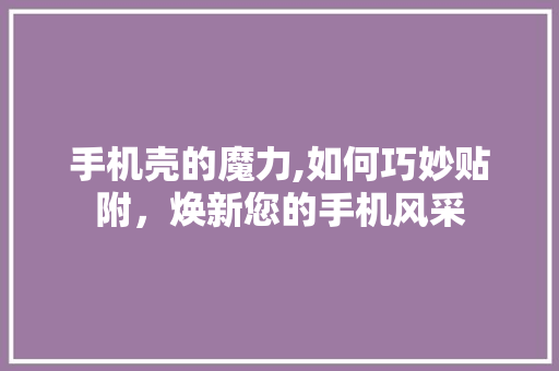 手机壳的魔力,如何巧妙贴附，焕新您的手机风采