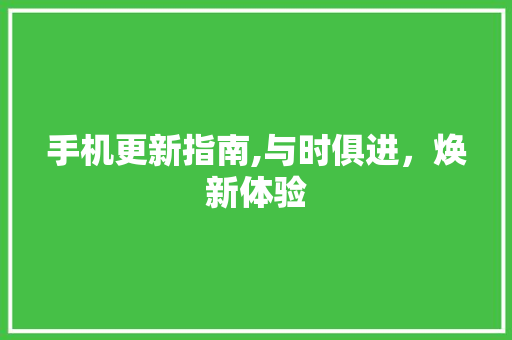 手机更新指南,与时俱进，焕新体验