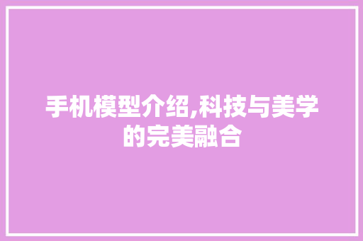 手机模型介绍,科技与美学的完美融合