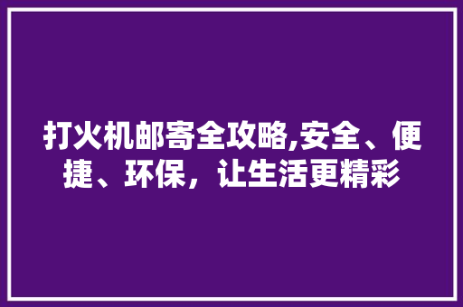 打火机邮寄全攻略,安全、便捷、环保，让生活更精彩 友链在线