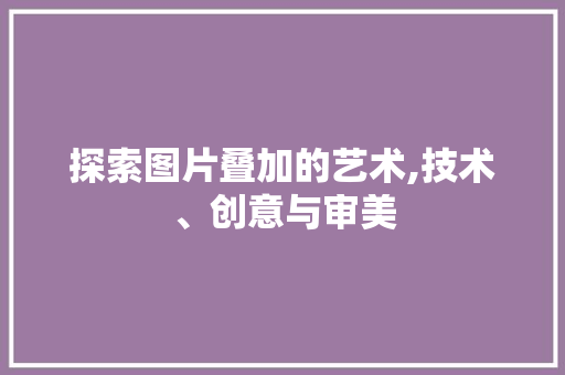 探索图片叠加的艺术,技术、创意与审美 友链在线
