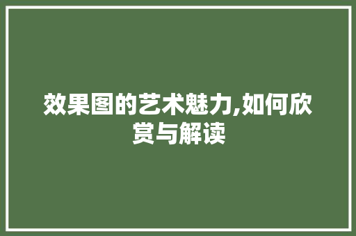 效果图的艺术魅力,如何欣赏与解读 友链在线