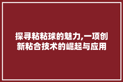 探寻粘粘球的魅力,一项创新粘合技术的崛起与应用 服务器/数据库