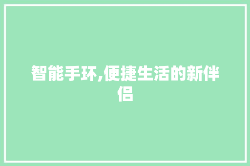 智能手环,便捷生活的新伴侣