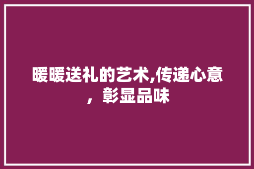 暖暖送礼的艺术,传递心意，彰显品味