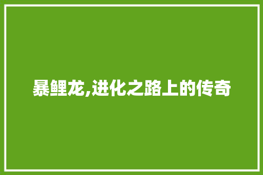 暴鲤龙,进化之路上的传奇 Web前端