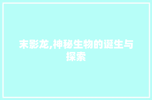 末影龙,神秘生物的诞生与探索