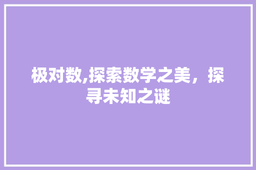 极对数,探索数学之美，探寻未知之谜 建站教程
