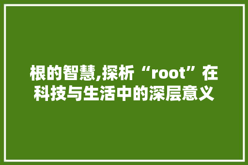 根的智慧,探析“root”在科技与生活中的深层意义