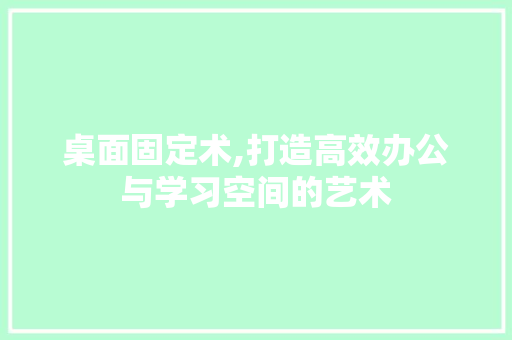 桌面固定术,打造高效办公与学习空间的艺术