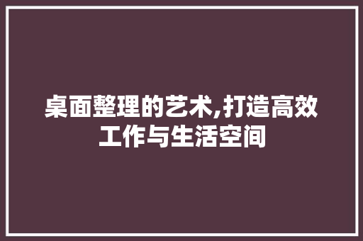 桌面整理的艺术,打造高效工作与生活空间 SEO教程