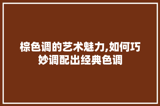 棕色调的艺术魅力,如何巧妙调配出经典色调 SEO教程
