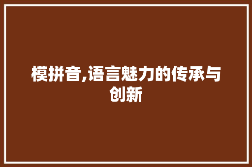 模拼音,语言魅力的传承与创新