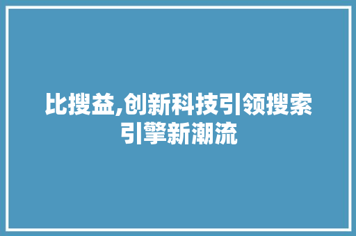 比搜益,创新科技引领搜索引擎新潮流