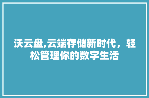 沃云盘,云端存储新时代，轻松管理你的数字生活 友链在线