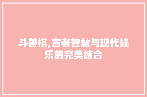 斗兽棋,古老智慧与现代娱乐的完美结合 WordPress教程