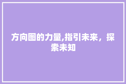 方向图的力量,指引未来，探索未知