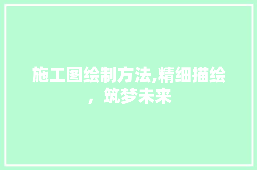 施工图绘制方法,精细描绘，筑梦未来