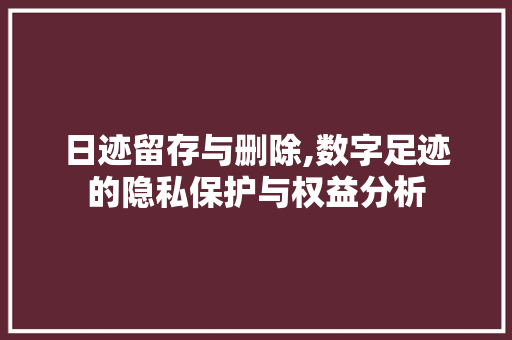 日迹留存与删除,数字足迹的隐私保护与权益分析