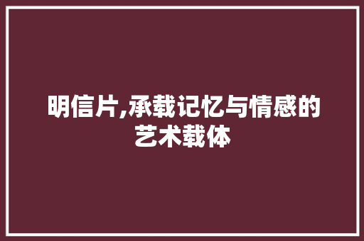 明信片,承载记忆与情感的艺术载体 服务器/数据库