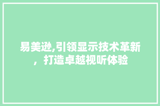 易美逊,引领显示技术革新，打造卓越视听体验 SEO教程