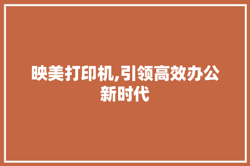 映美打印机,引领高效办公新时代