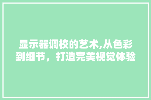 显示器调校的艺术,从色彩到细节，打造完美视觉体验