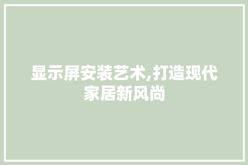 显示屏安装艺术,打造现代家居新风尚