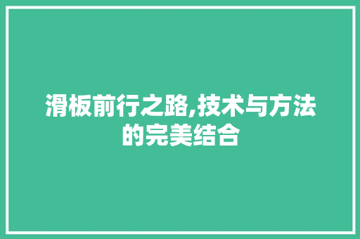 滑板前行之路,技术与方法的完美结合 Web前端