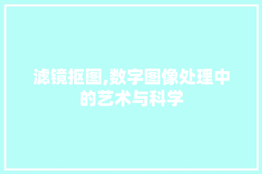滤镜抠图,数字图像处理中的艺术与科学