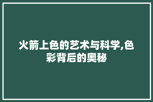 火箭上色的艺术与科学,色彩背后的奥秘 建站教程