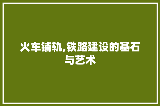火车铺轨,铁路建设的基石与艺术