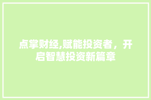 点掌财经,赋能投资者，开启智慧投资新篇章
