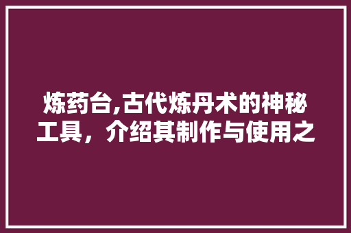 炼药台,古代炼丹术的神秘工具，介绍其制作与使用之路 建站教程