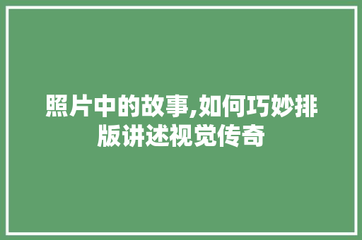 照片中的故事,如何巧妙排版讲述视觉传奇 服务器/数据库