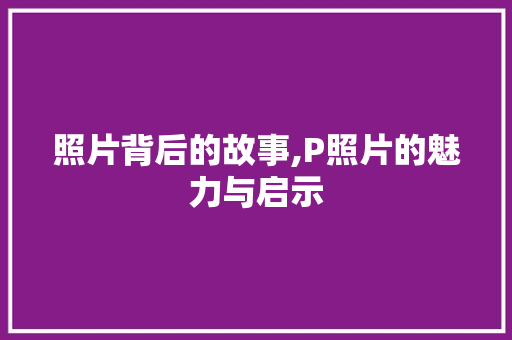 照片背后的故事,P照片的魅力与启示 Web前端